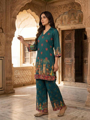 Linen Printed Tunic with Palazzos