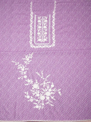 Lavender Floral Embroidered Sequinned Unstitched Dress Material
