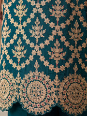 Teal Chinon Work Palazzo Suit