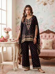 Bohemian Silk Embroidered Tunic with Palazzos