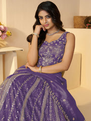 Dark Purple bridal wear lehenga