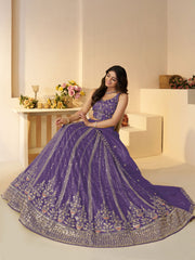 Dark Purple bridal wear lehenga