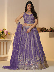 Dark Purple bridal wear lehenga