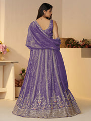 Dark Purple bridal wear lehenga