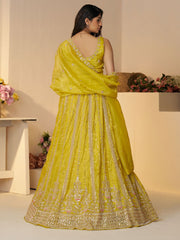Lehenga for haldi- Indian lehenga with seqins and cut dana work