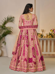 Orange embroidered Banarsi lehenga