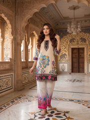 Floral Linen Printed Tunic with Trousers