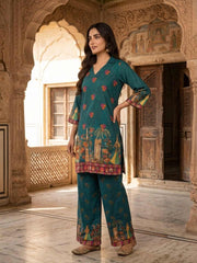 Linen Printed Tunic with Palazzos