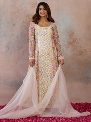 Women Floral Printed Regular Kurta with Trousers & With Dupatta
