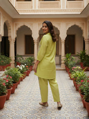 Chanderi Embroidered Tunic with Trousers