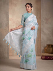 Floral Zari Silk Blend Saree