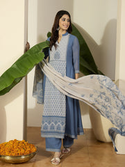 Women Ethnic Motifs Printed Regular Kurta with Trousers & Dupatta