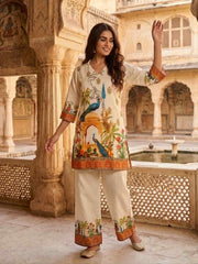 Linen Printed Tunic with Palazzos