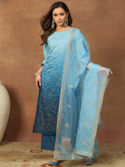 Women Ethnic Motifs Embroidered Regular Thread Work Kurta with Trousers & With Dupatta