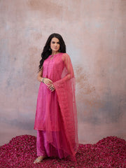 Women Ethnic Motifs Embroidered Regular Thread Work Kurta with Palazzos & With Dupatta
