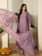 Women Floral Printed Anarkali Kurta with Palazzos & Dupatta