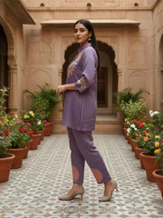Embroidered Shirt with Trousers