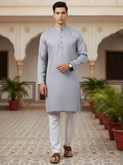 Mandarin Collar Straight Kurta & Trousers