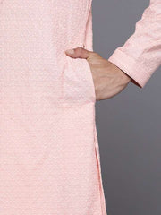 Men Ethnic Motifs Embroidered Regular Chikankari Kurta With Trousers