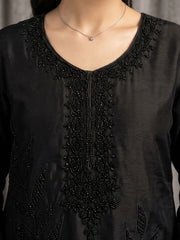 Black Chinon Wedding Wear Sharara Suit