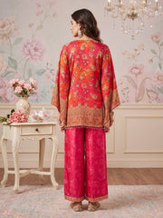 Floral Silk Printed Top with Palazzos