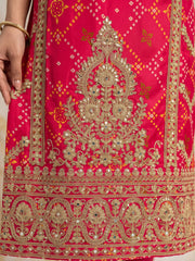 Yellow Chinon Heavy Embroiderd Kalidar Palazzo Suit