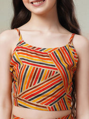 Yellow Girls Printed Top & Trousers Co-Ord