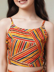 Yellow Girls Printed Top & Trousers Co-Ord