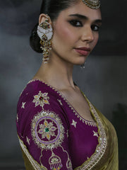 Azura Silk Satin Saree Green