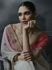 Aafreen Silk Satin Saree White