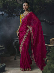 Aveline Silk Saree Pink
