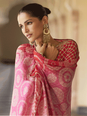 Red Premium Chinnon Silk Festive Wear Gharara Suit