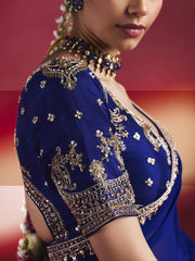 Imperial Viscose Georgette Embellished in Royal Blue