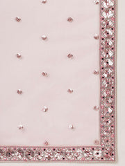 Rose Gold Net Mirror and Sequinse embroidery Semi-Stitched Lehenga choli and Dupatta