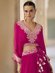 Trendy Stylist Hot Pink Indo Western Lehenga Choli