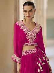 Trendy Stylist Hot Pink Indo Western Lehenga Choli