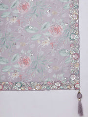 Mauve Chiffon Sequins and thread embroidery Semi-Stitched Lehenga choli & Dupatta