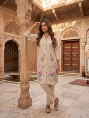 Indie Florals Embroidered Tunic with Trousers