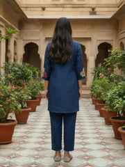 Indie Florals Embroidered Tunic with Trousers