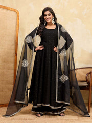 Women Ethnic Motifs Embroidered Regular Kurta with Sharara & With Dupatta