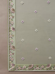 Lime Green Pure Georgette Sequins with heavy Zarkan embroidery Semi-Stitched Lehenga choli & Dupatta