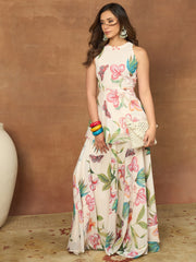 Floral Printed A-Line Top With Skirt Co-Ords