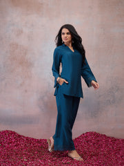 Lace Detail Embroidered Tunic with Palazzos