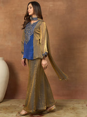 Women Ethnic Motifs Embroidered Regular Thread Work Kurta with Palazzos & With Dupatta