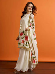 Women Floral Printed Regular Kurta with Palazzos & with Dupatta