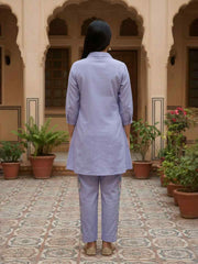 Chanderi Embroidered Tunic with Trousers