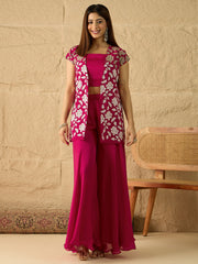 Embroidered Top with Palazzos