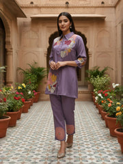 Embroidered Shirt with Trousers