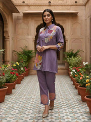 Embroidered Shirt with Trousers