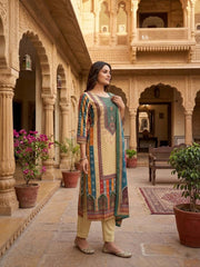 Women Ethnic Motifs Printed Regular Kurta with Trousers & With Dupatta